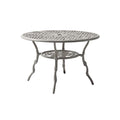 Round Metal Patio Table with Lattice Design